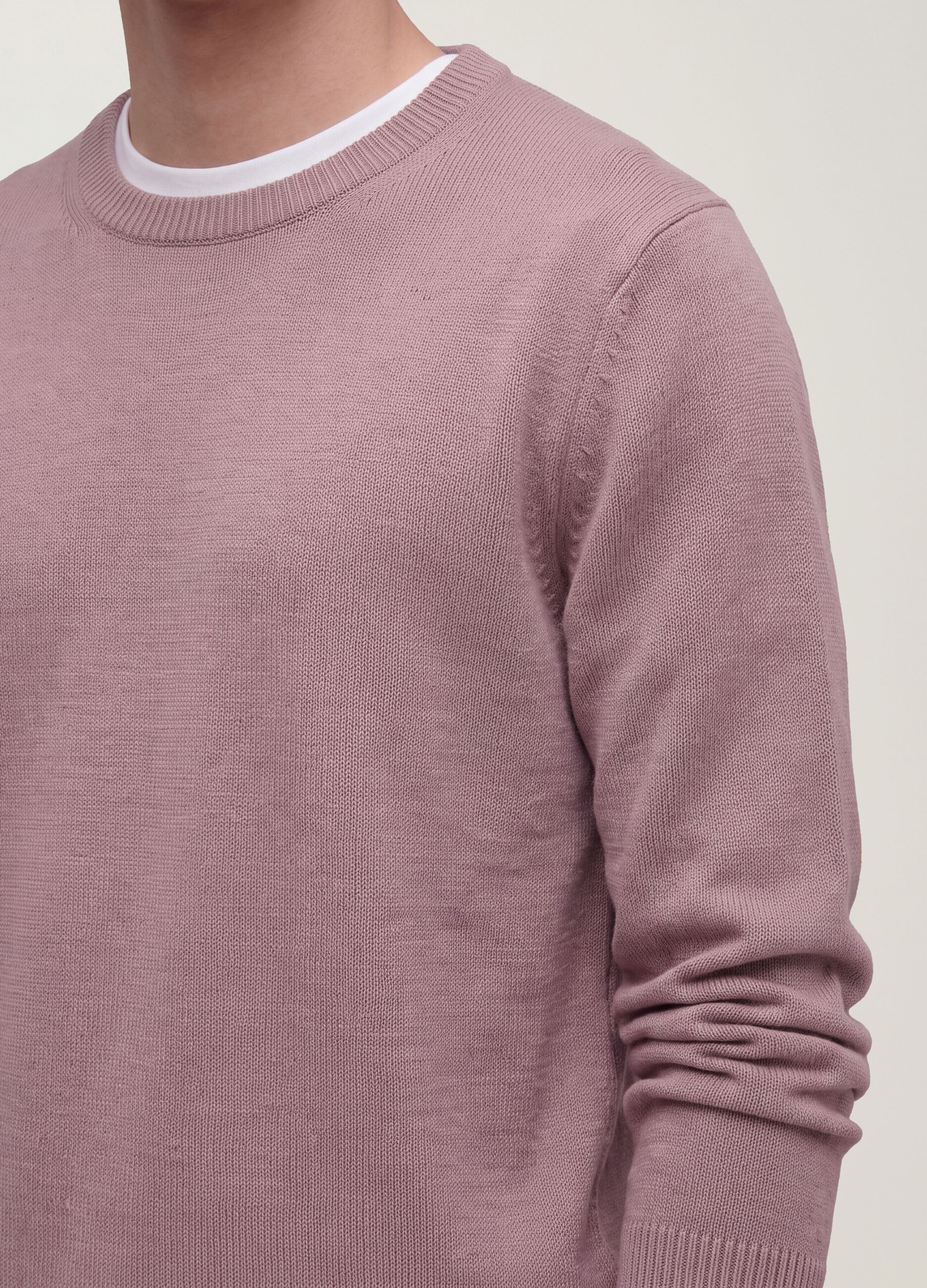 Maglia rosa girocollo in jersey knit regular fit