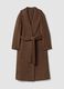 Cappotto lungo marrone in misto lana, cashmere e viscosa regular fit_0