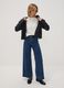 Blue wide-leg jeans in stretch cotton_0