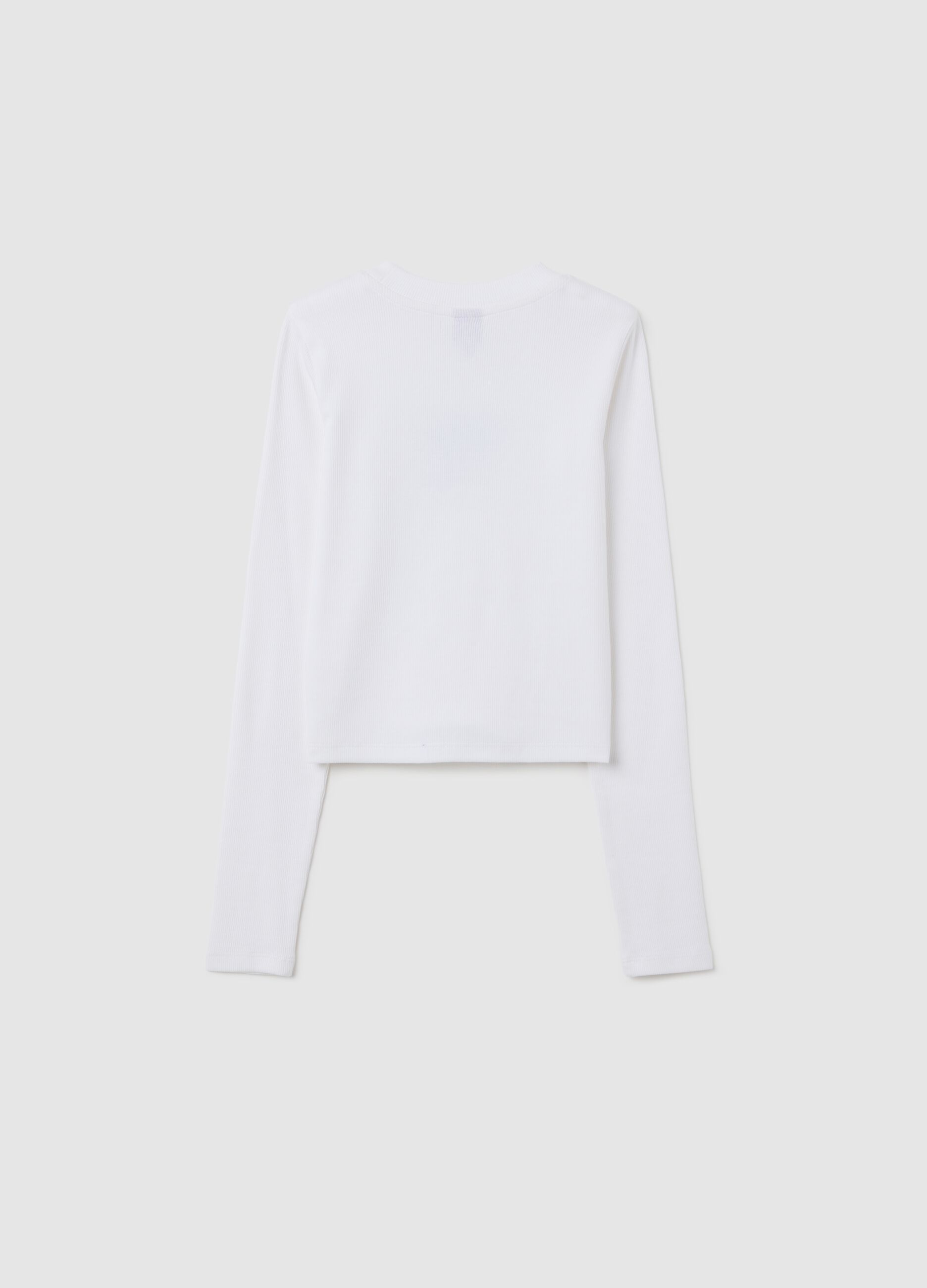 White stretch cotton girl's T-shirt