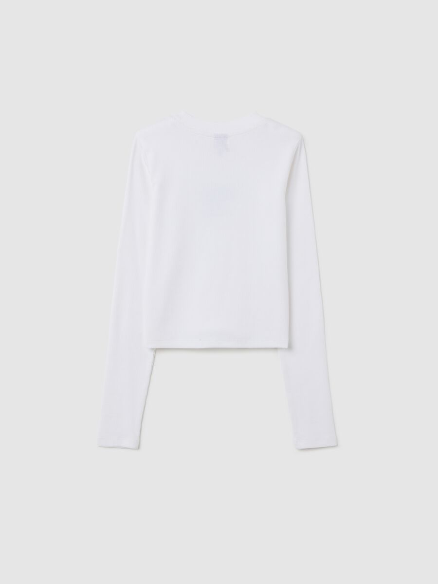 White stretch cotton girl's T-shirt_4