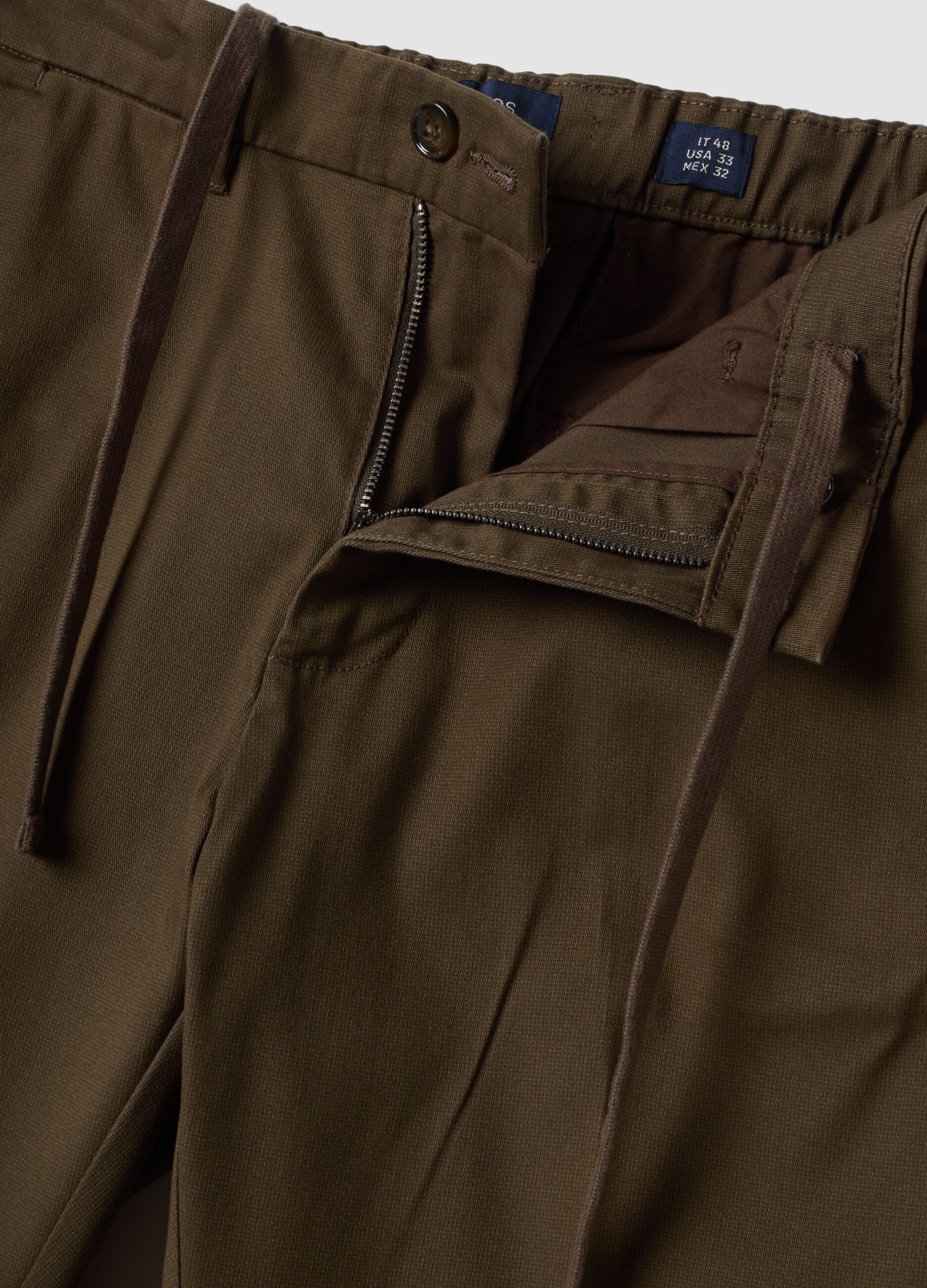 Brown slim-fit stretch-twill chinos