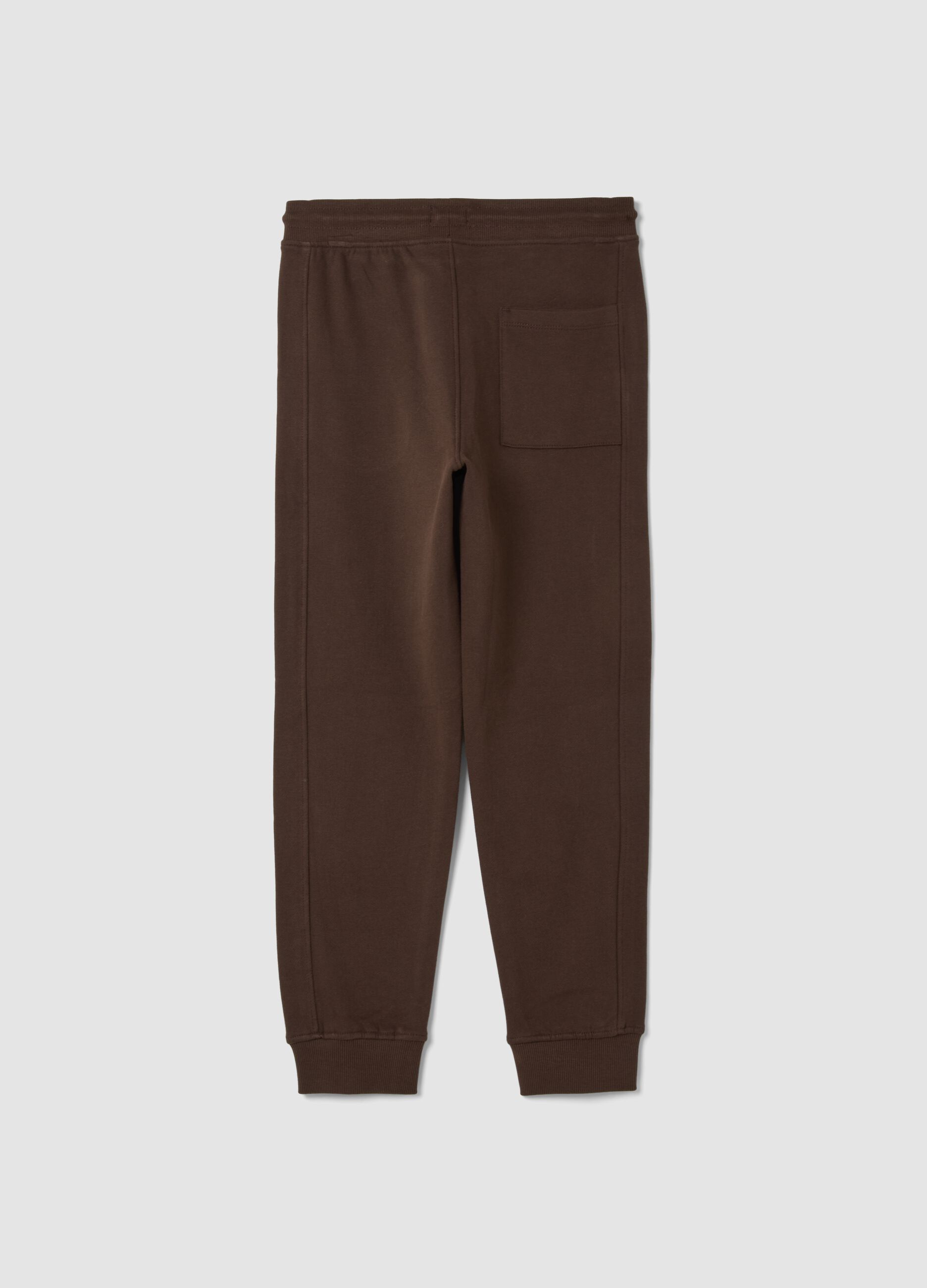 Brown jogger trousers in pure organic cotton