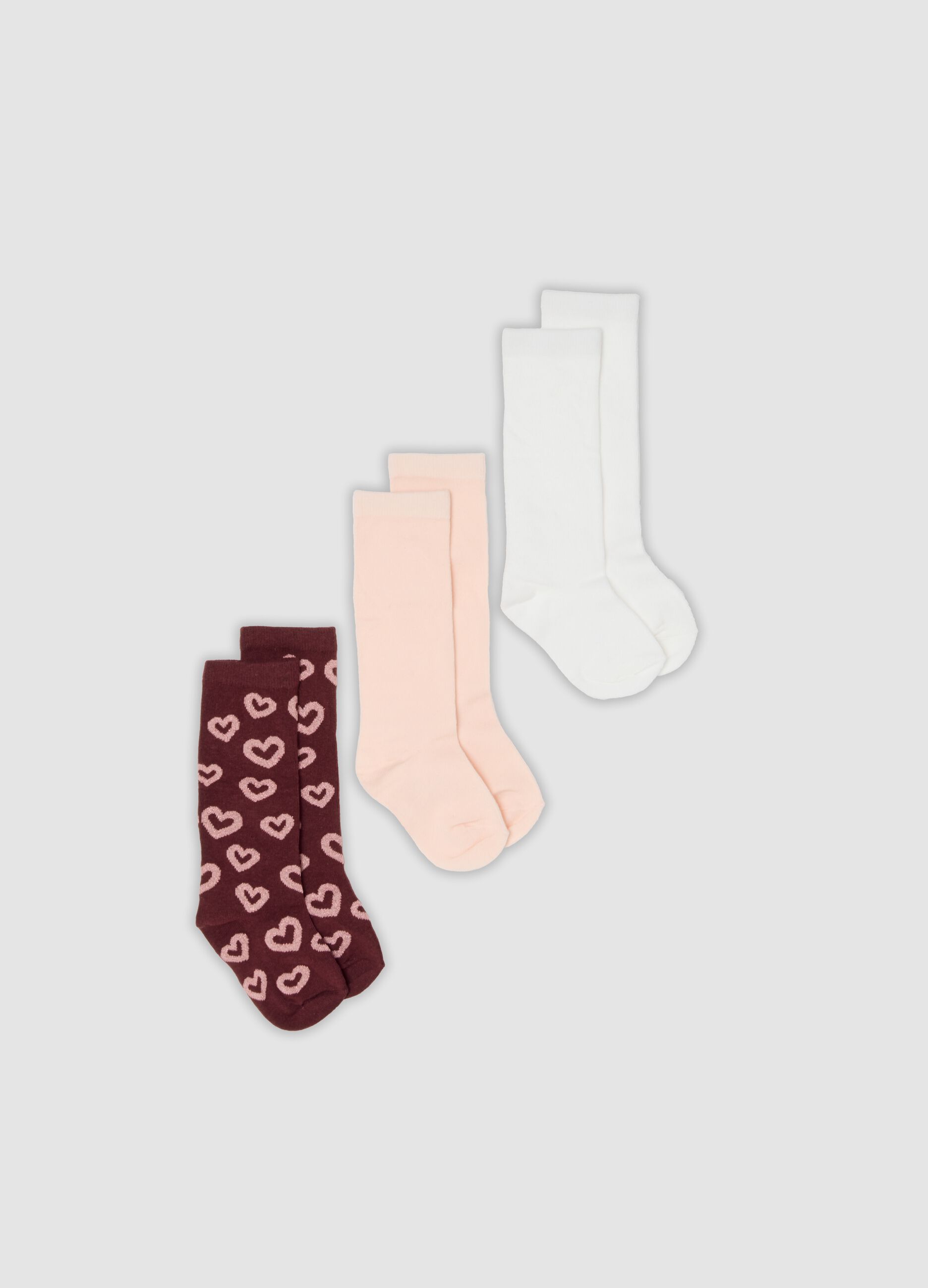3-pack of multicoloured long socks in stretch organic cotton