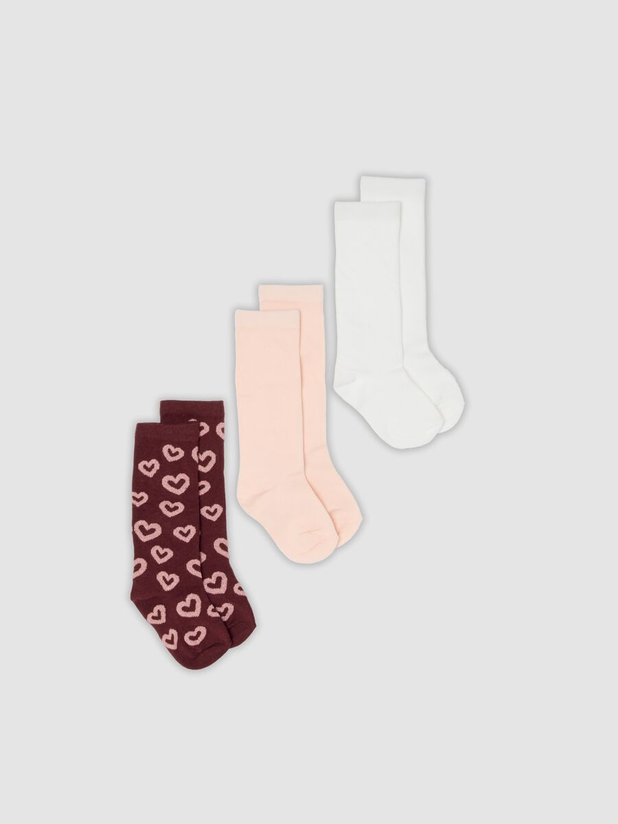 3-pack of multicoloured long socks in stretch organic cotton_0
