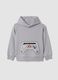 Grey cotton-blend hoodie sweatshirt with crew neck_0