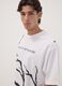 White pure cotton T-shirt with foliage print_2