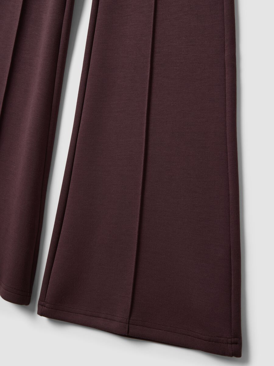 Purple flared trousers in stretch modal_1