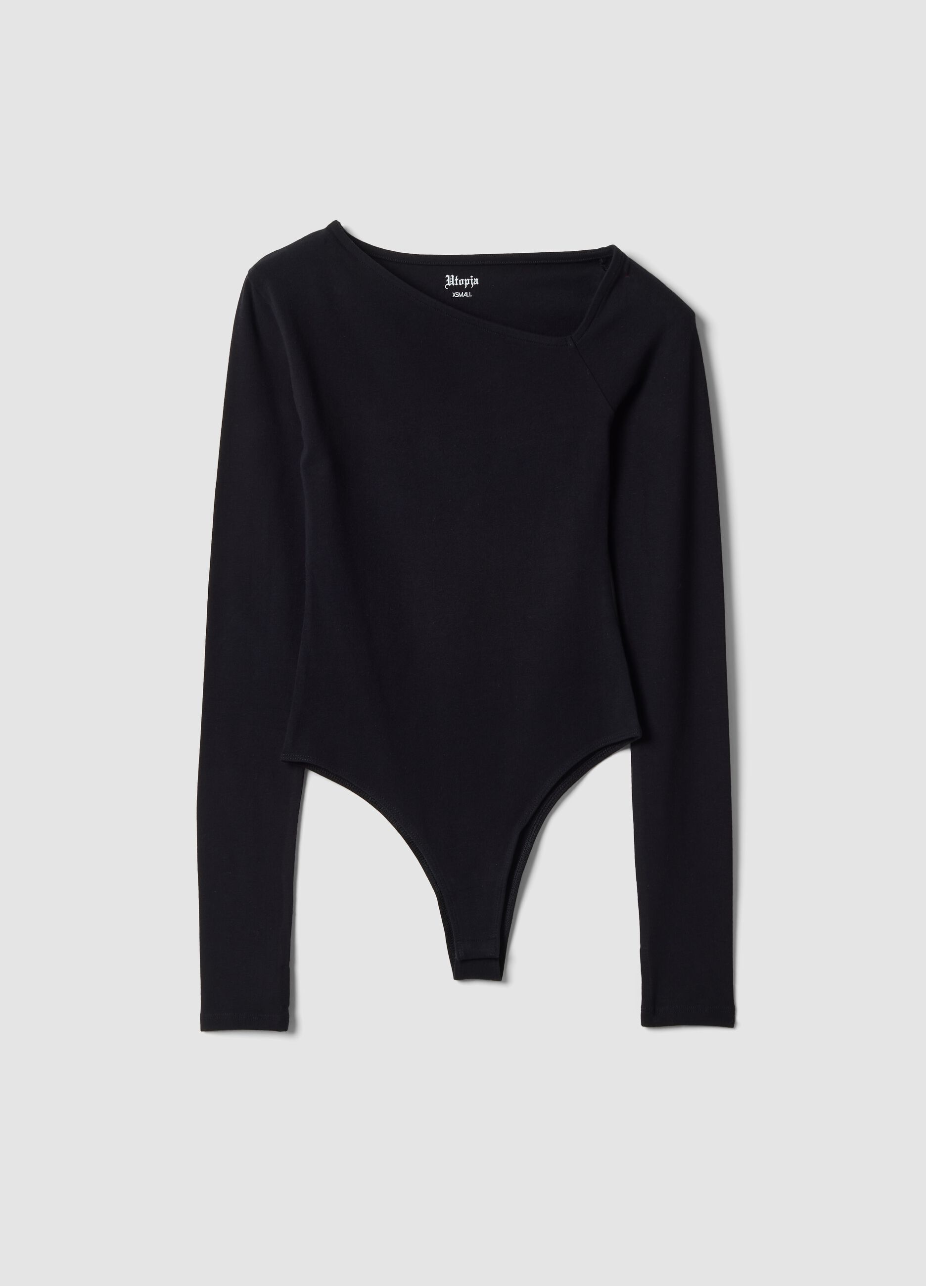 Black Asymmetrical Bodysuit