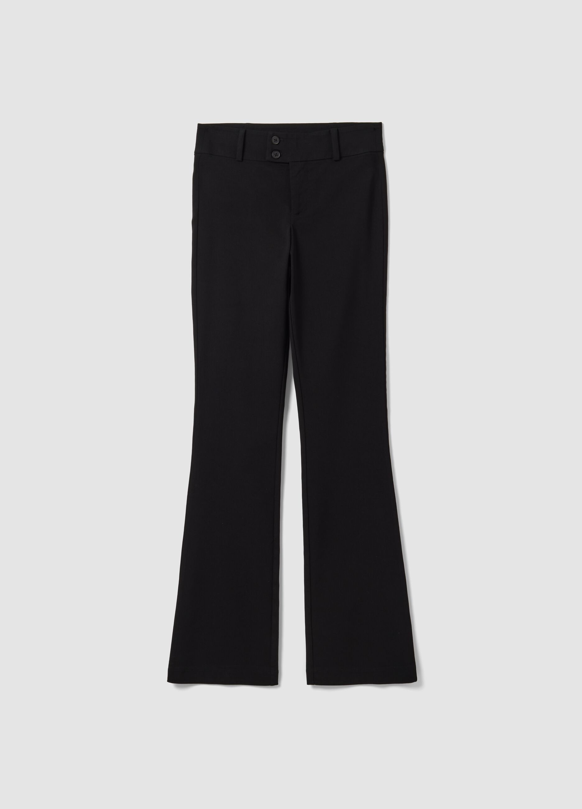 Pantaloni neri flare in viscosa elasticizzata