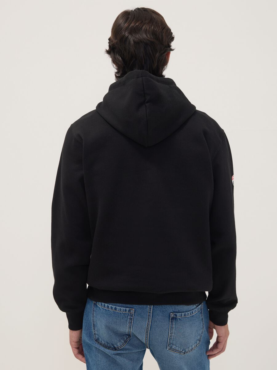 Black cotton-blend hoodie with Ducati print, relaxed fit_3