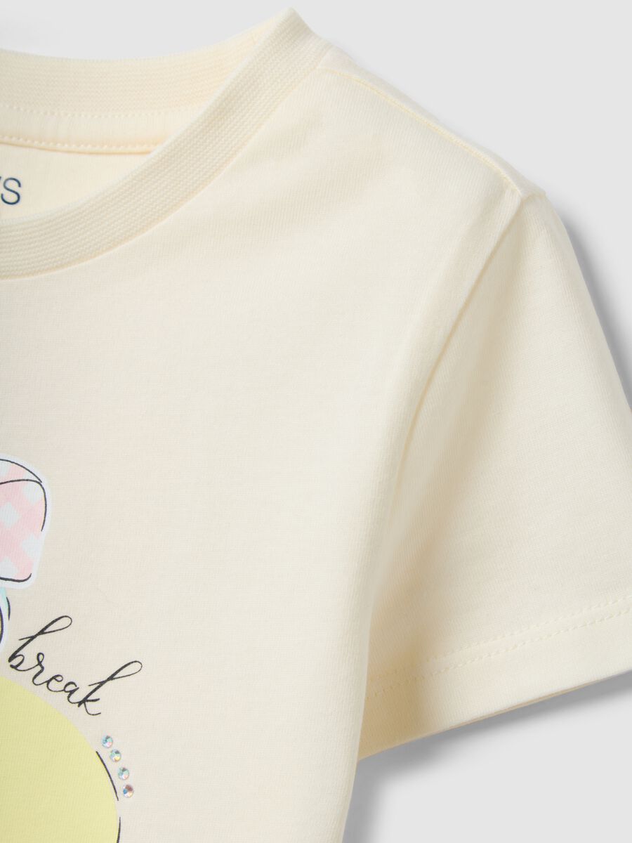Girls' white pure cotton regular-fit T-shirt with print_2