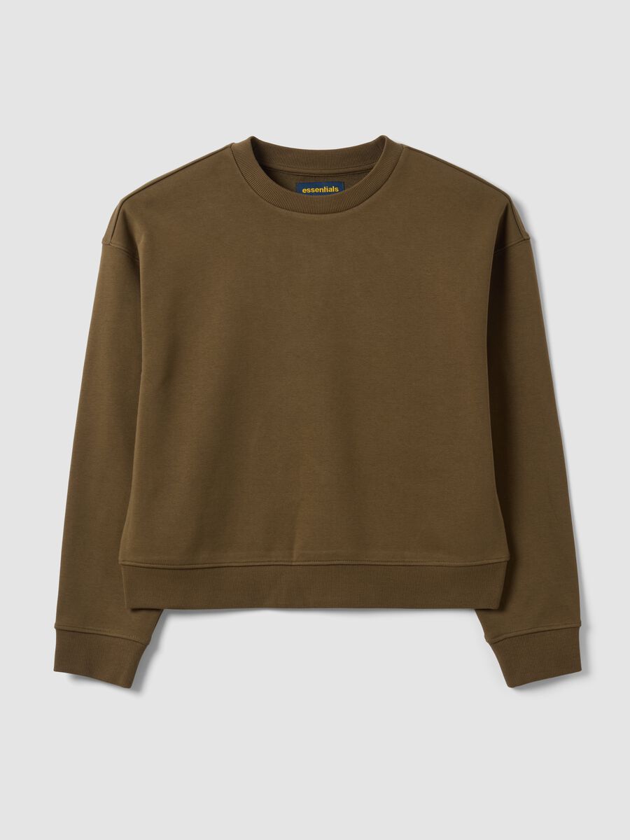 Green regular-fit crew-neck cotton-blend sweatshirt_0