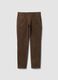 Pantaloni chino marroni in cotone elasticizzato slim fit_0