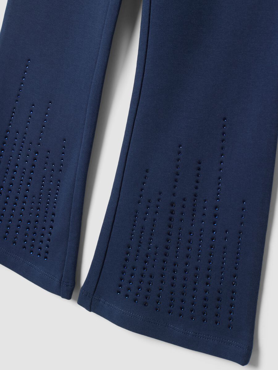 Blue flared leggings in stretch cotton_2