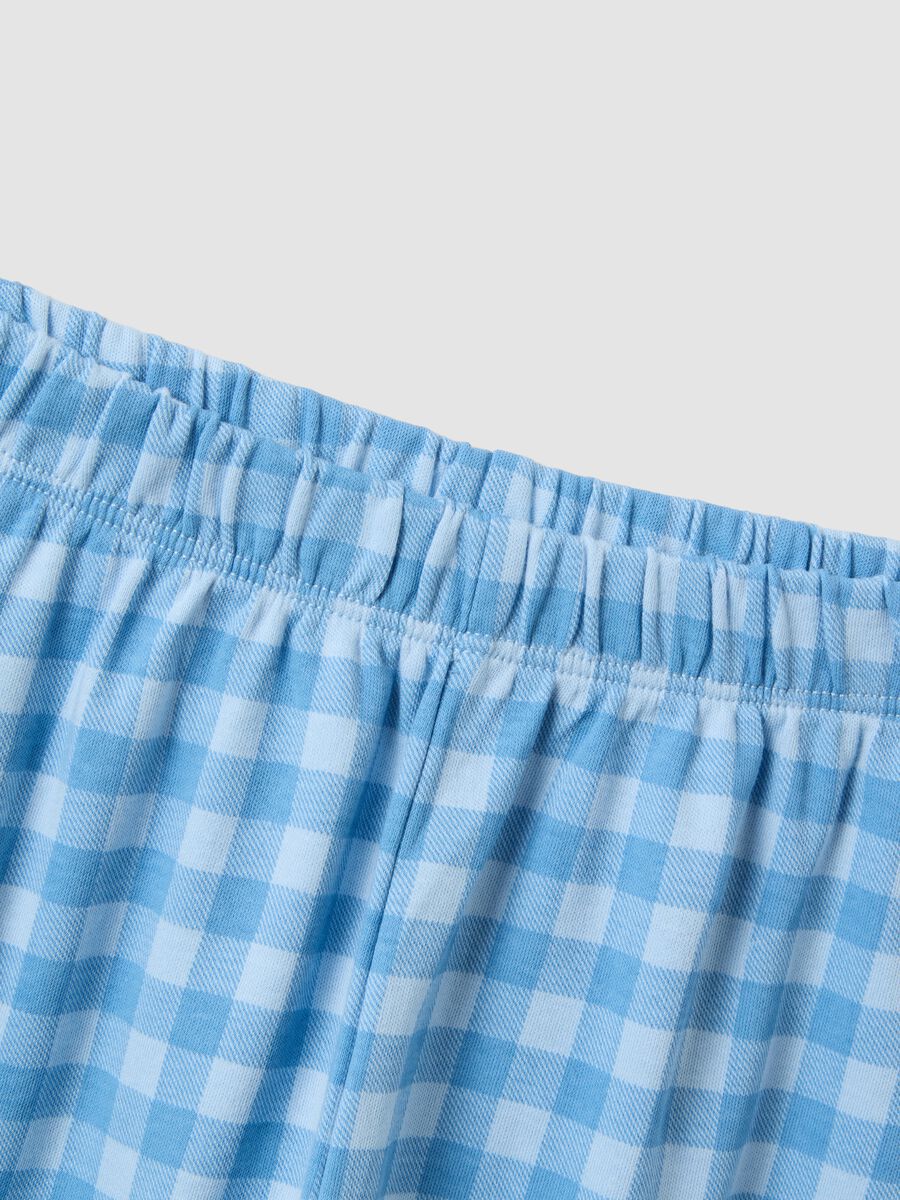 Blue organic cotton pyjamas with teddy bear print_3