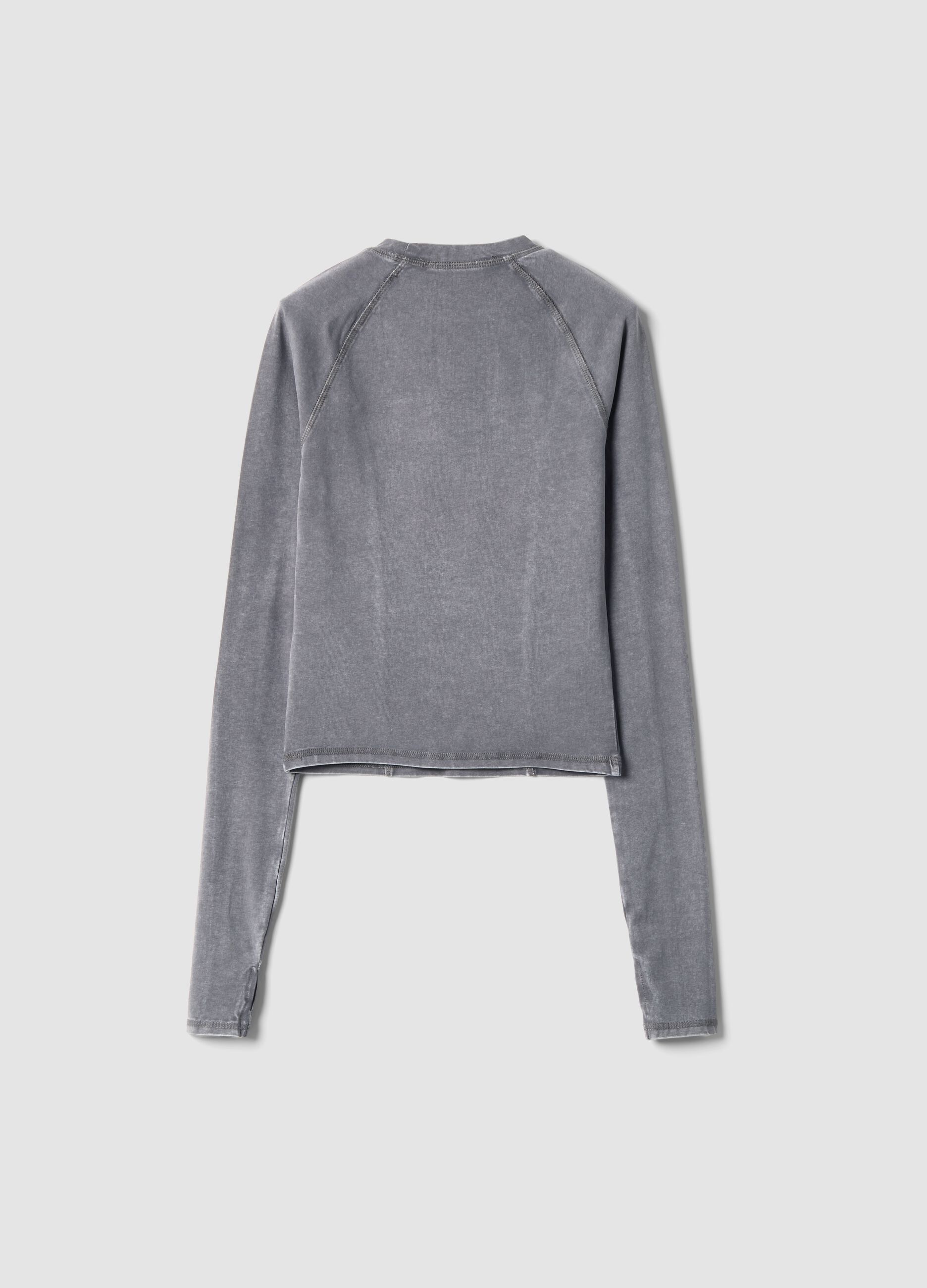 Seamed Long Sleeve Washed Grey