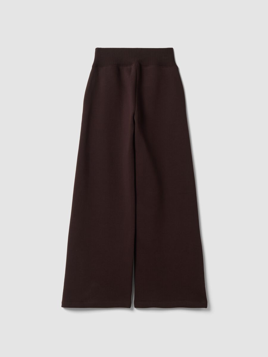 Brown fleece cotton-blend straight-fit trousers_2