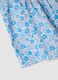 Blue pure cotton floral blouse with frills_3