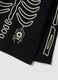 T-shirt nera in puro cotone con girocollo e stampa scheletro_6