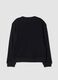 Black pure cotton sweatshirt with gaming print and crew neck_5