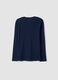 Blue organic cotton crew-neck T-shirt_2