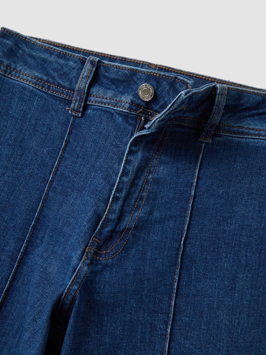 Blue wide-leg jeans in stretch cotton_5
