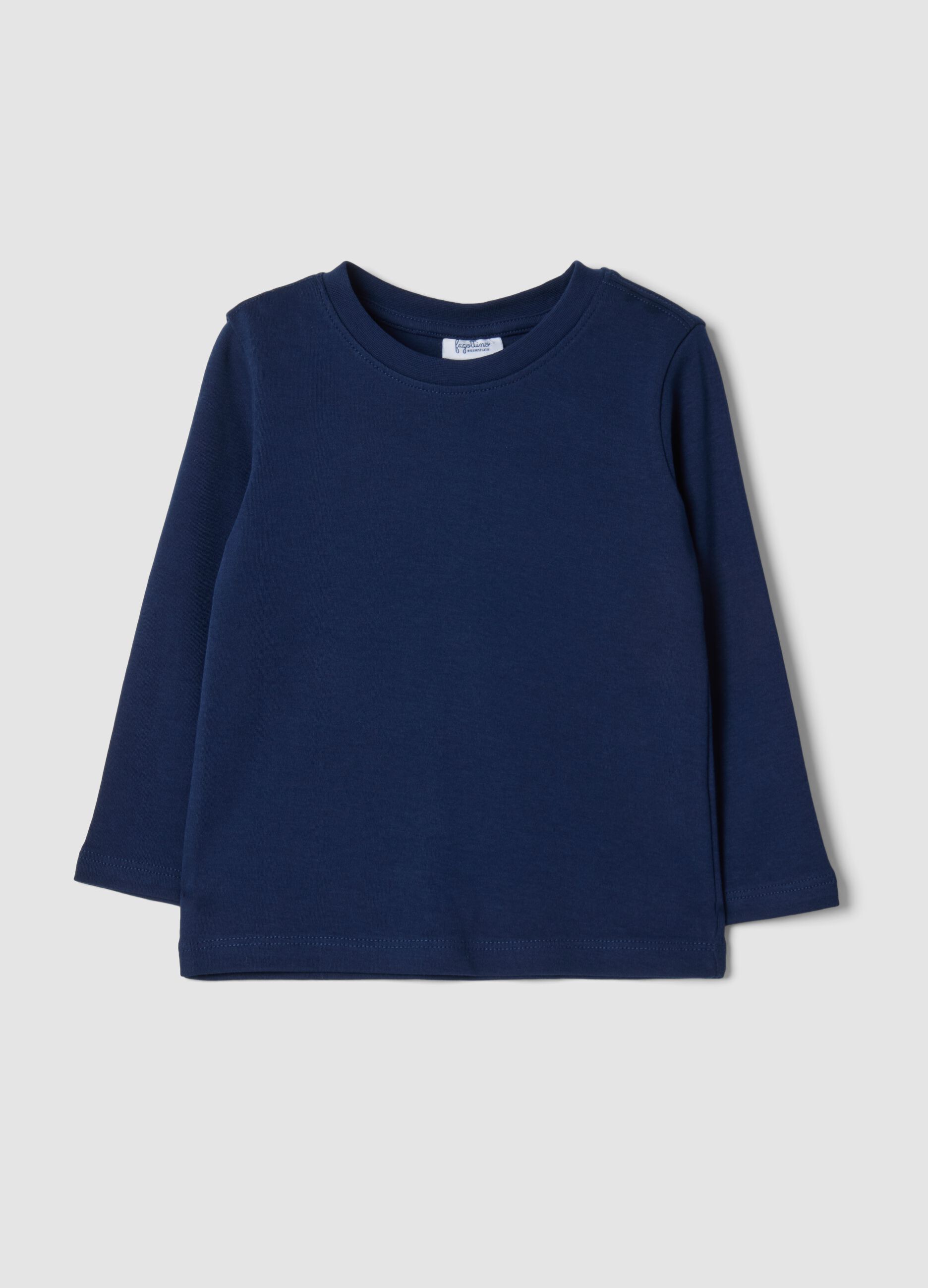 Navy blue organic cotton crew-neck T-shirt
