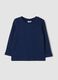 Navy blue organic cotton crew-neck T-shirt_0
