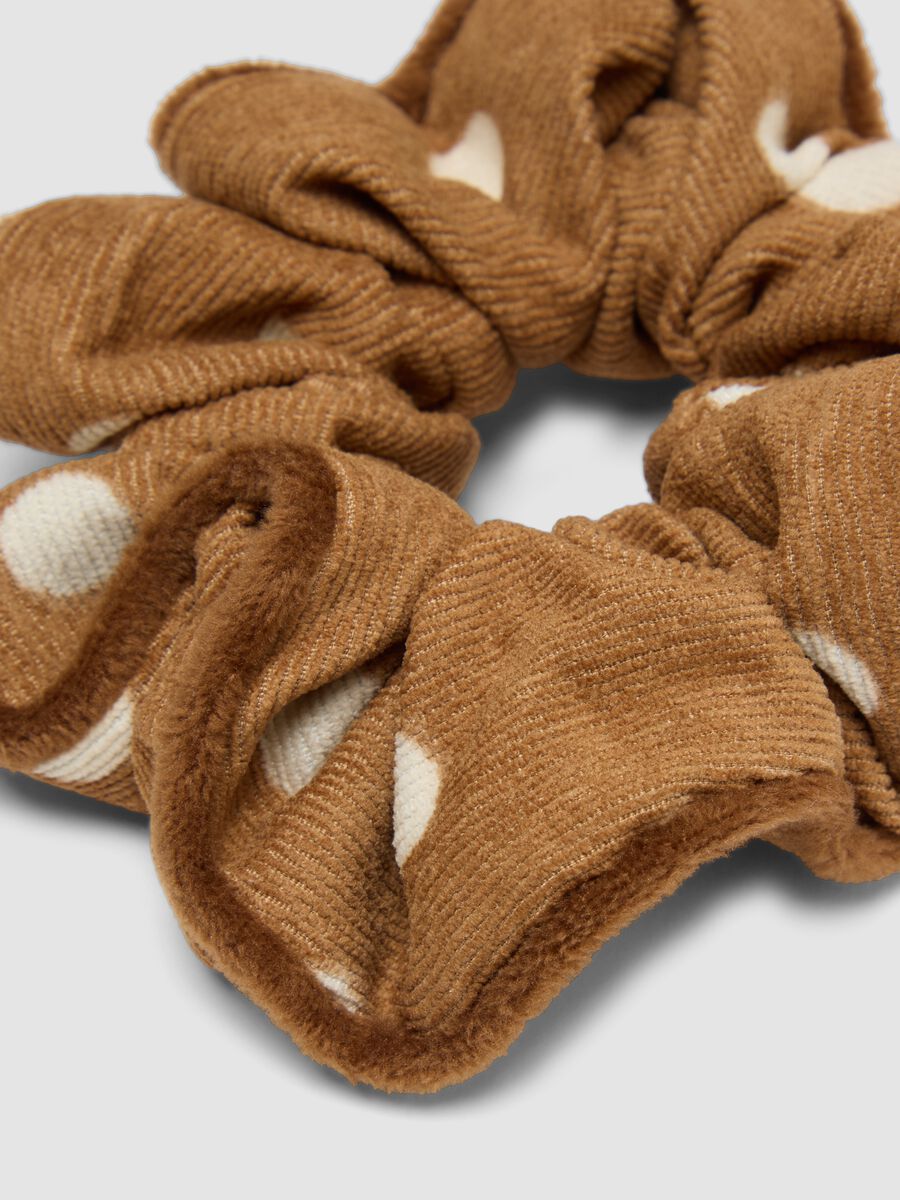 Brown polka-dot scrunchie_2