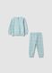 Light blue pure organic cotton patterned baby girl pyjamas_1