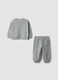 Grey marl cotton and viscose jogger set with crew neck_1