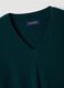 Maglia verde in pura lana con scollo profondo a V_1