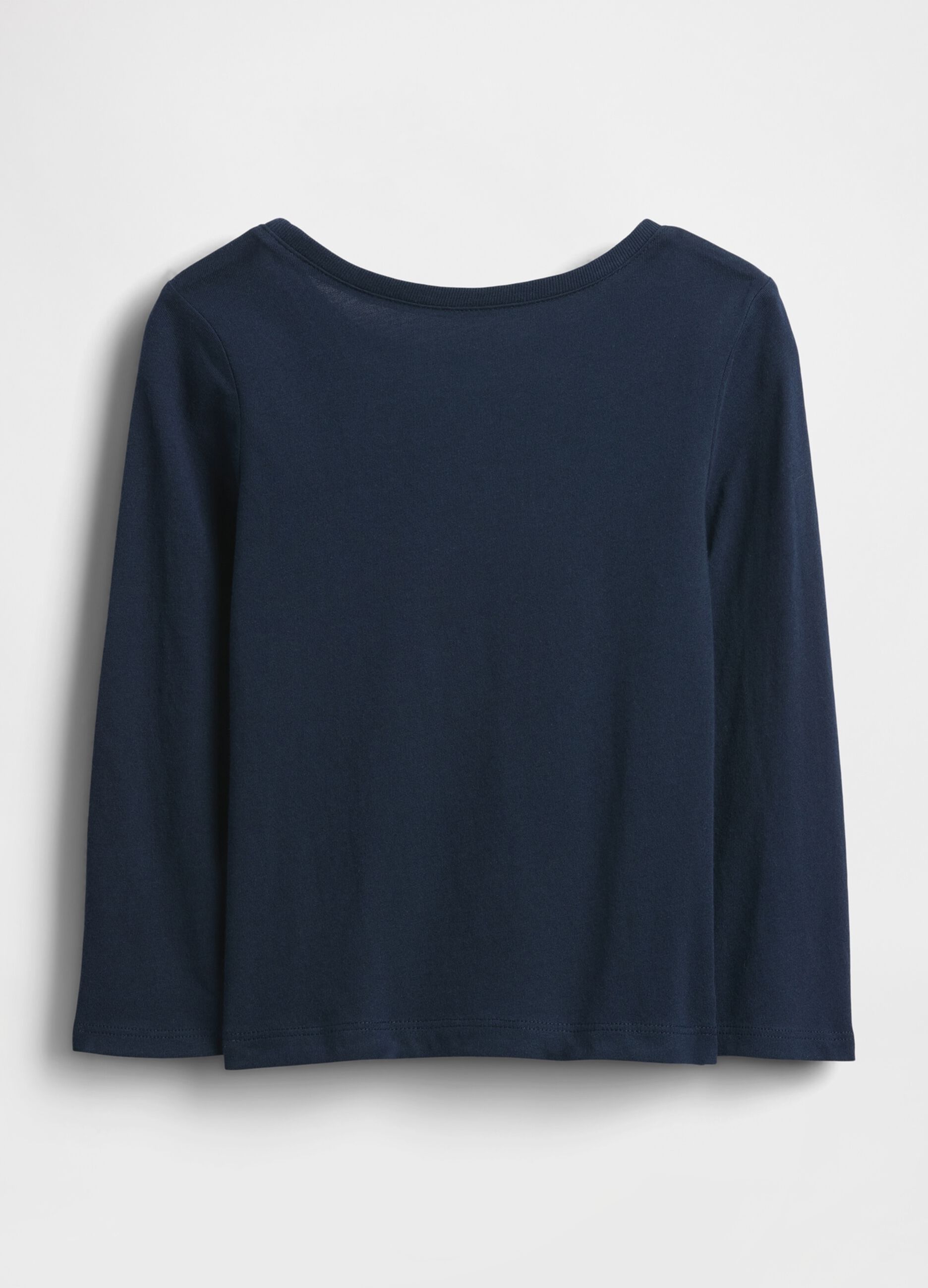 Girl's blue long-sleeve cotton shirt