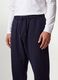 Blue cotton-blend joggers with cuffed hem and drawstring_1