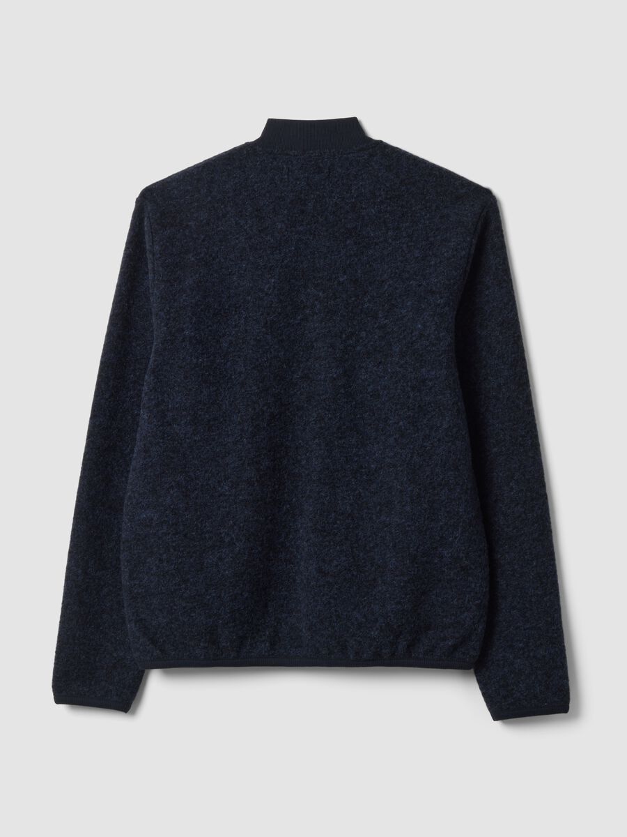 Blue wool-blend sweatshirt with ribbed collar_2