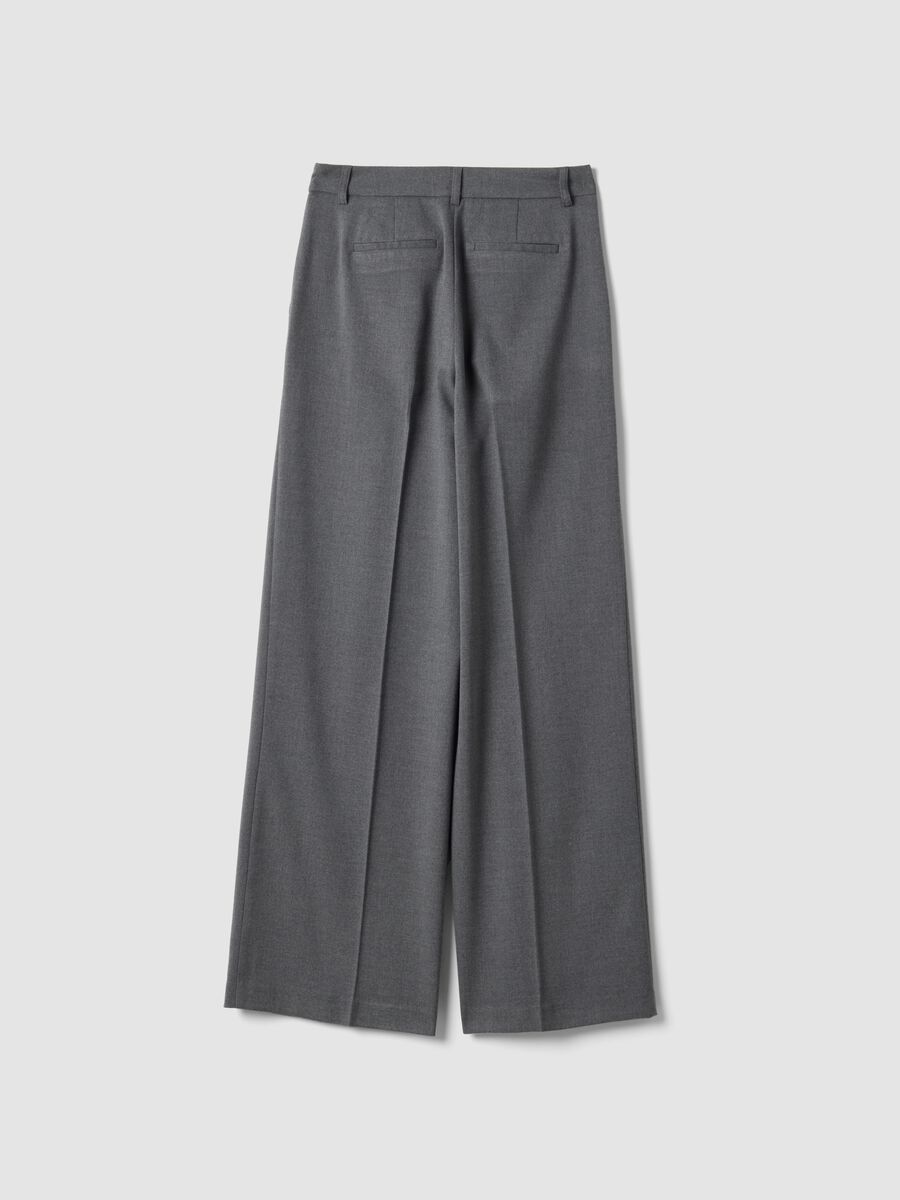 Grey wide-leg formal trousers in stretch viscose_2