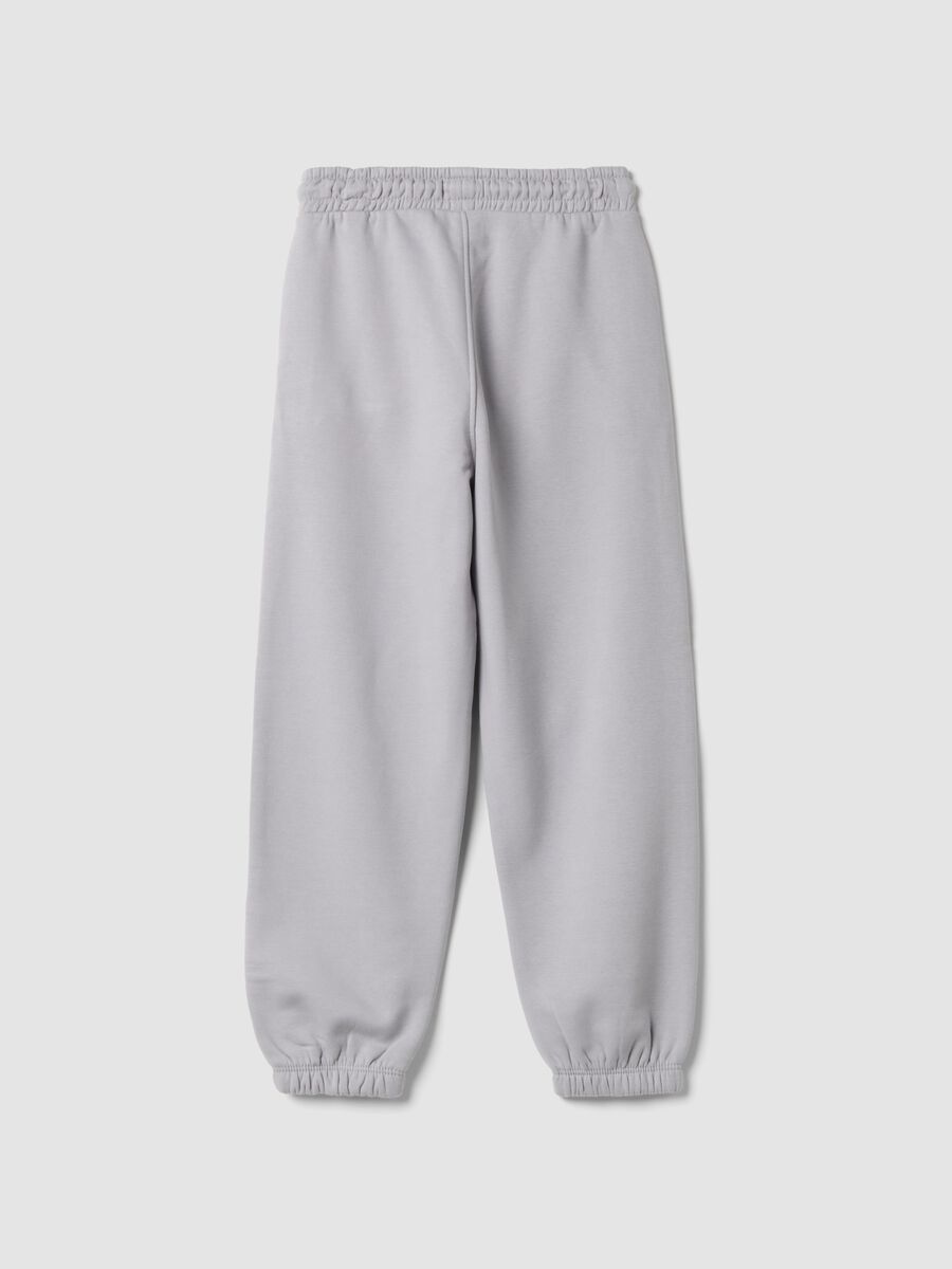 Grey cotton-blend joggers with a comfortable fit_1