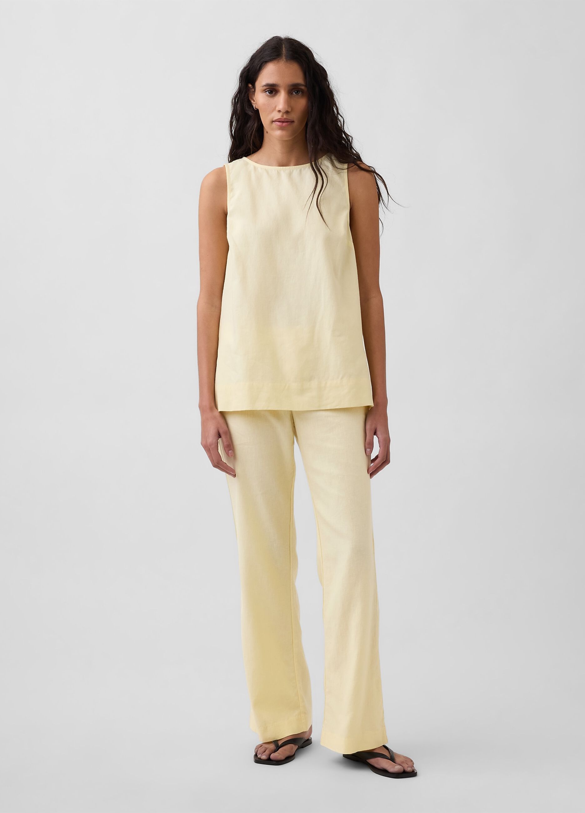 Linen-blend tank top
