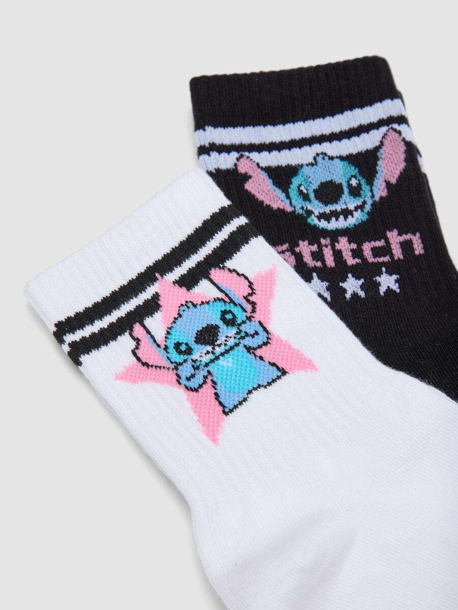 3-pack of multicolour mid-calf socks in stretch organic cotton with Stitch print_1
