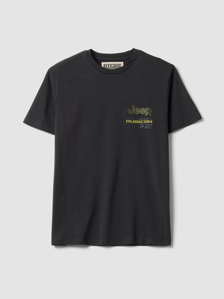 Grey pure cotton Jeep print T-shirt_4