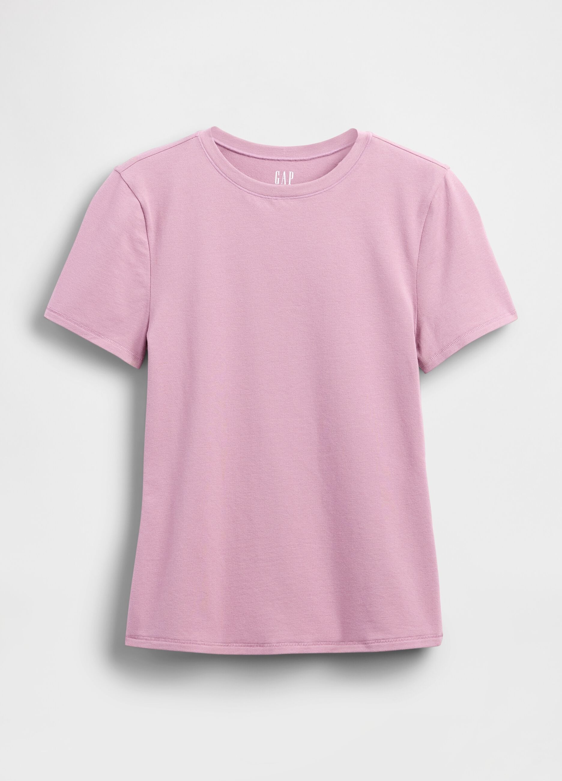 Short-sleeve pink stretch T-shirt