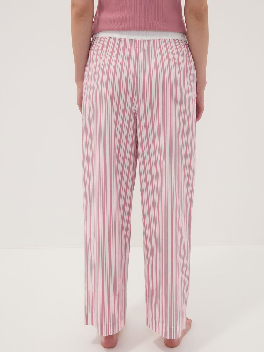 Pink striped stretch cotton-blend poplin pyjama trousers_2