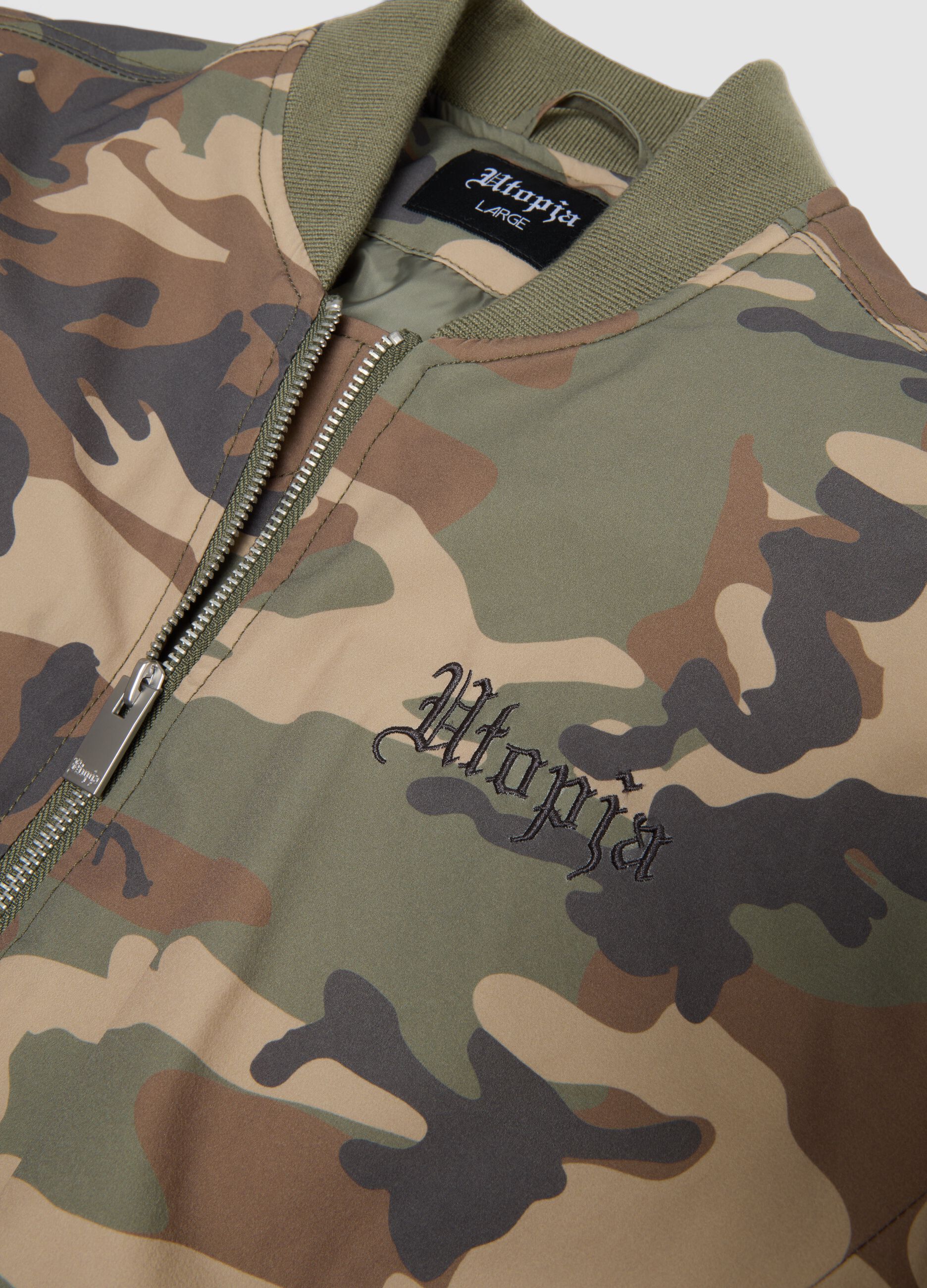 Nylon Bomber Jacket Camo