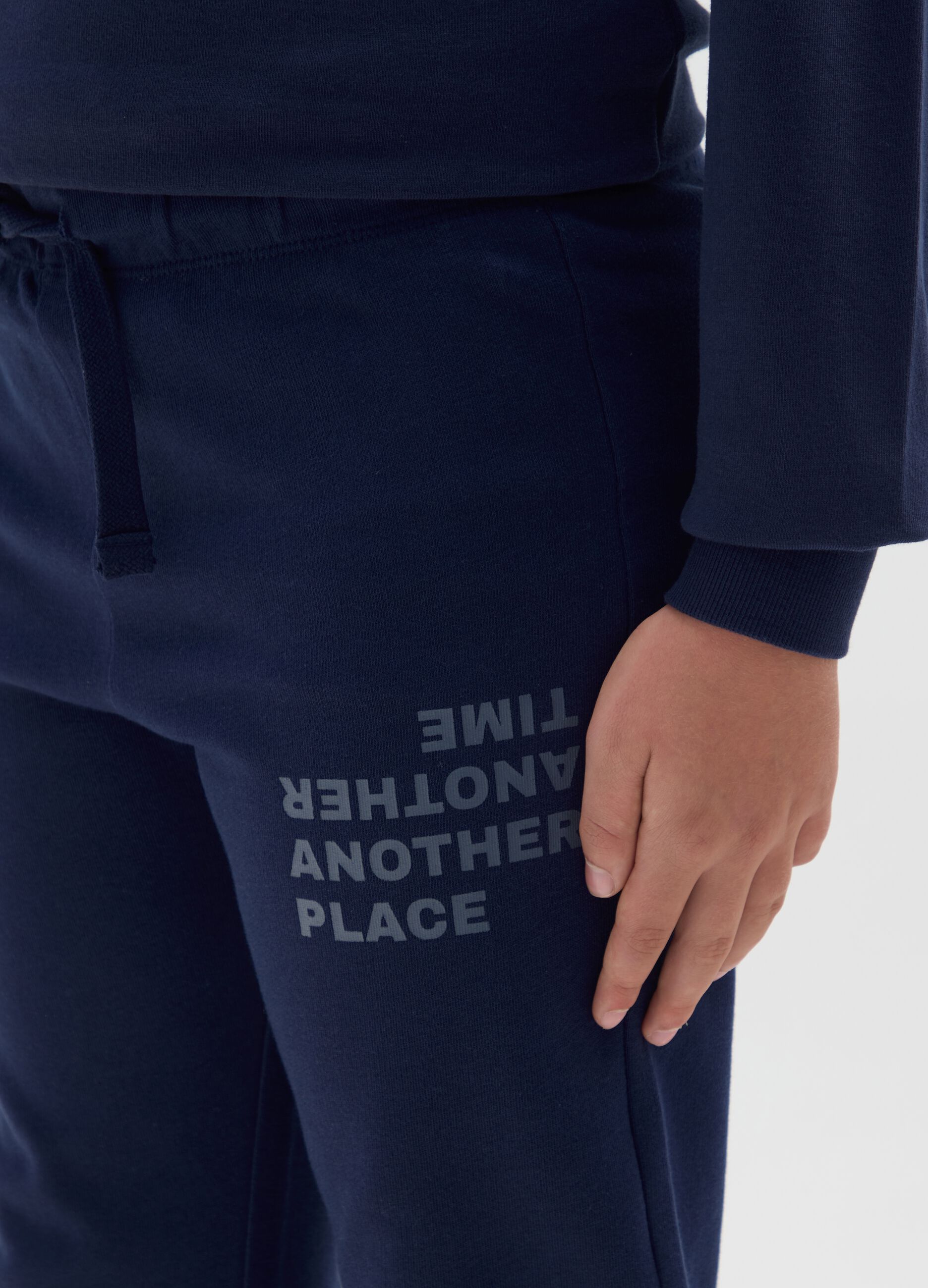 Boys' regular fit blue cotton trousers