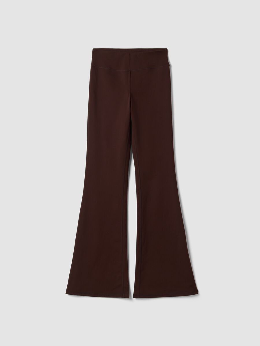 Brown flared leggings in breathable stretch fabric ALTAVIA STUDIO_5