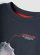 T-shirt grigia girocollo in puro cotone organico con stampa dinosauro_3