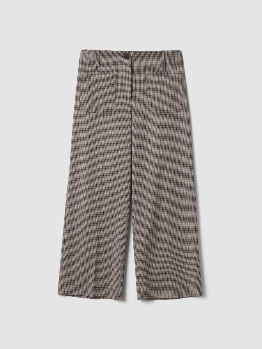Pantaloni culotte beige in viscosa elasticizzata_4