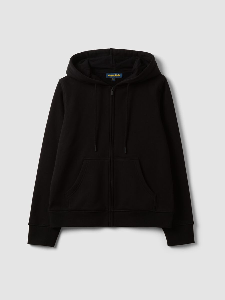 Black cotton-blend regular-fit hoodie_4