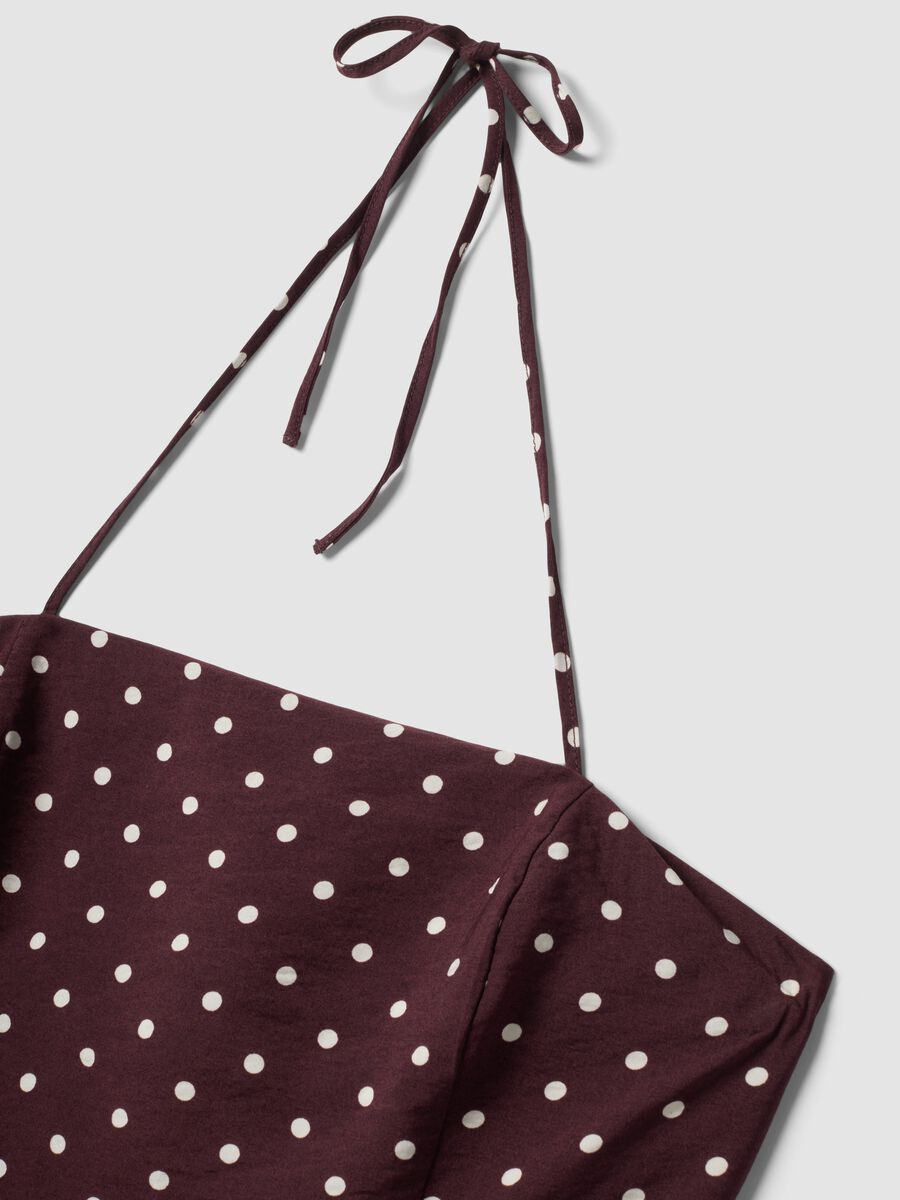 Brown polka-dot dress in viscose blend_6